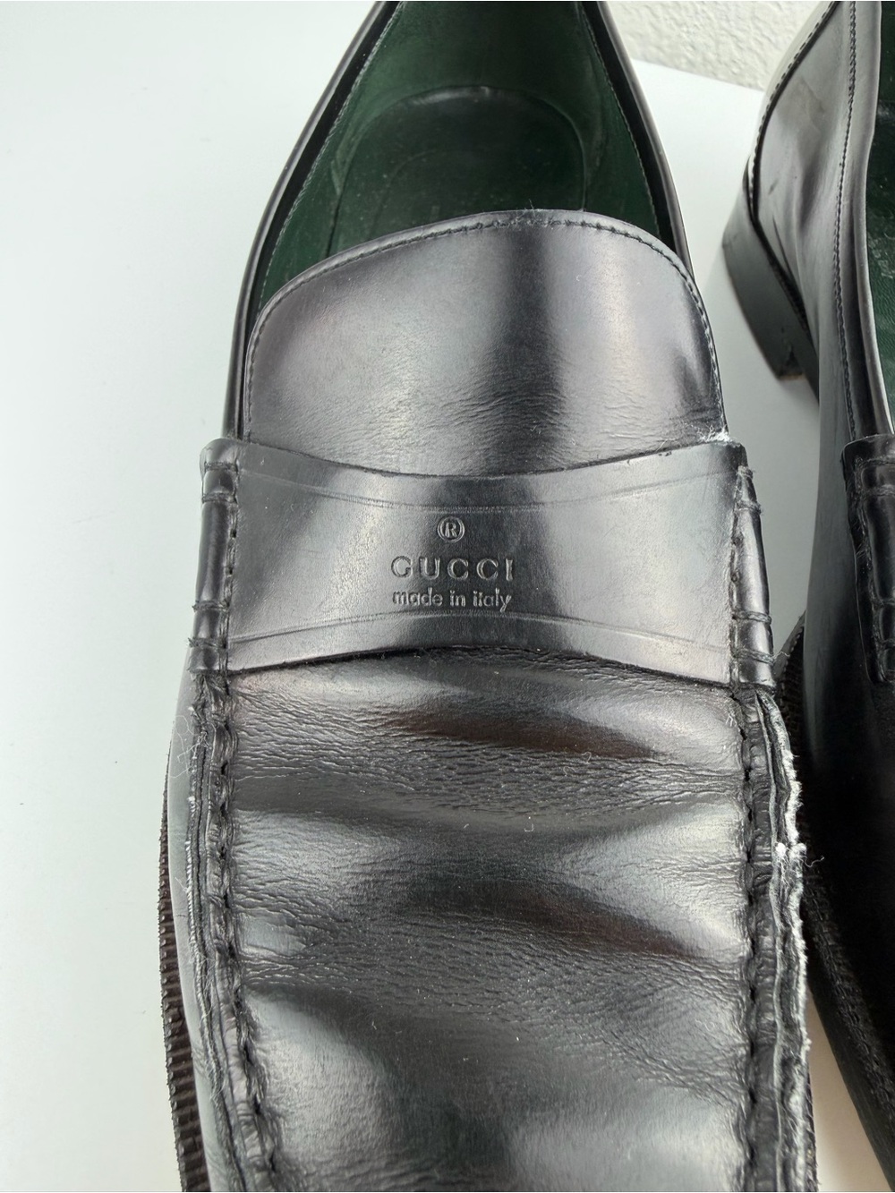 Gucci Black Leather Loafers Black 37.5/7.5 - Picture 7 of 15